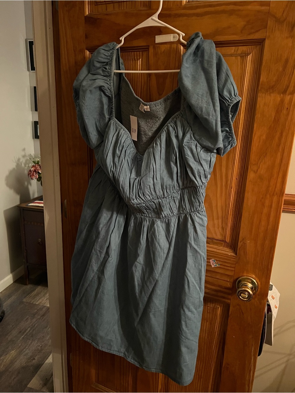 GAP Blue Puff Sleeve Short Dress - Picture 1 of 1